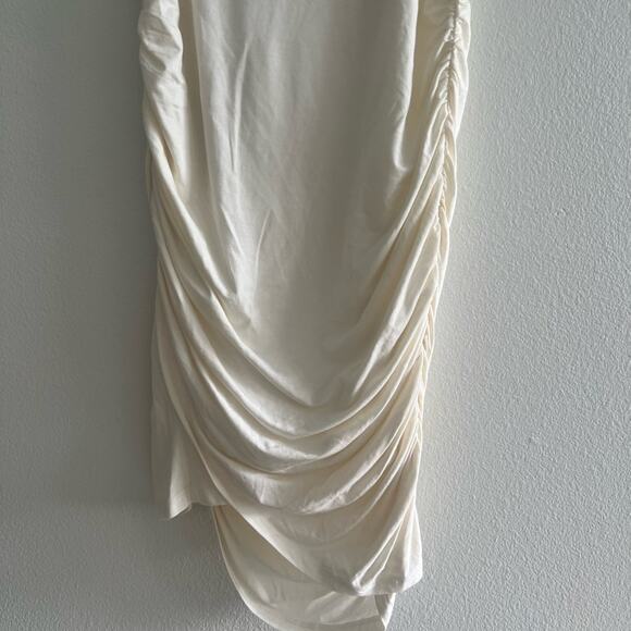 Lovers and Friends White Ruched Bodycon Mini Dress Small - Picture 3 of 8